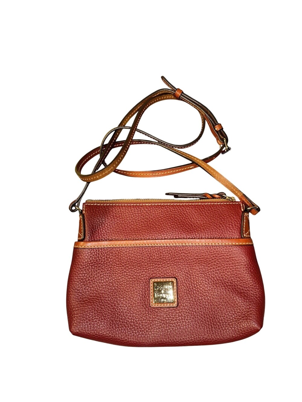 NEW Dooney & Bourke Pebble Leather Ginger Pouchette Crossbody Shoulder Bag Wine